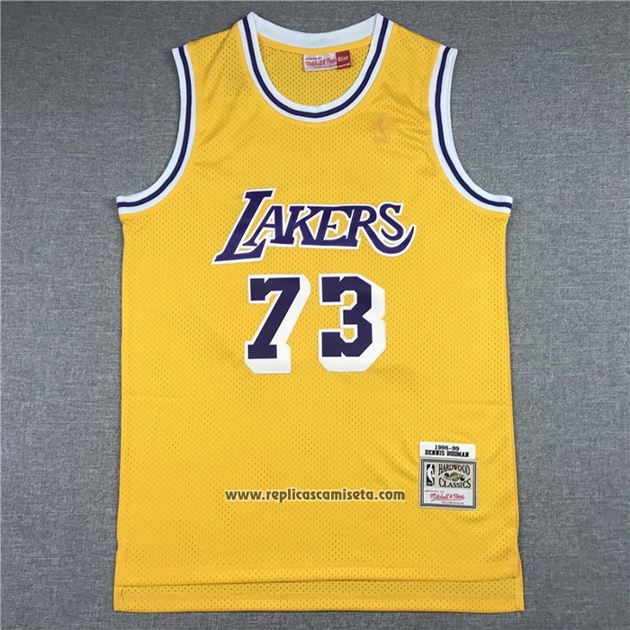 Camiseta Los Angeles Lakers Dennis Rodman #73 Mitchell & Ness 1998-99 Amarillo